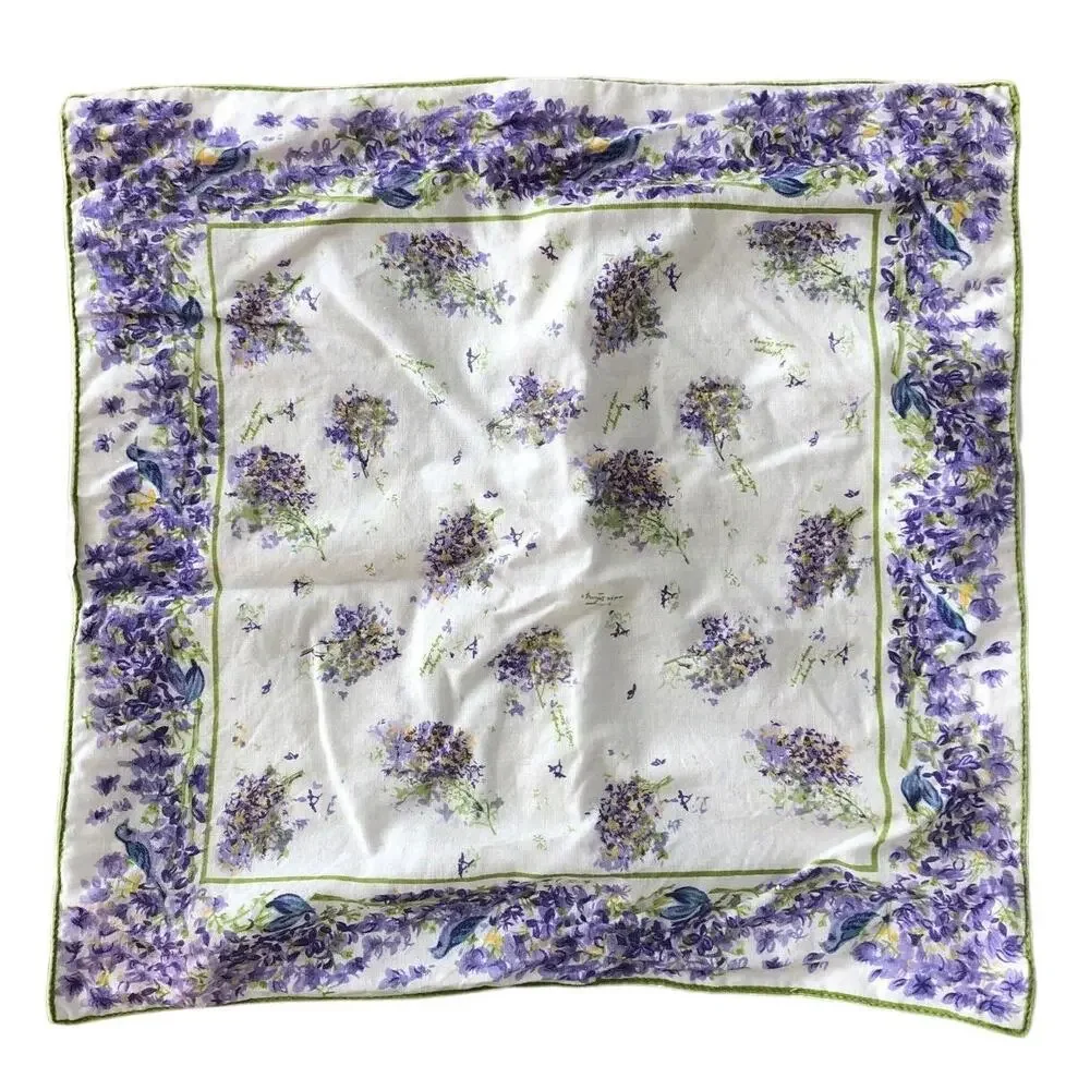 April Cornell bundle of two purple floral cushion covers size 15 x 15